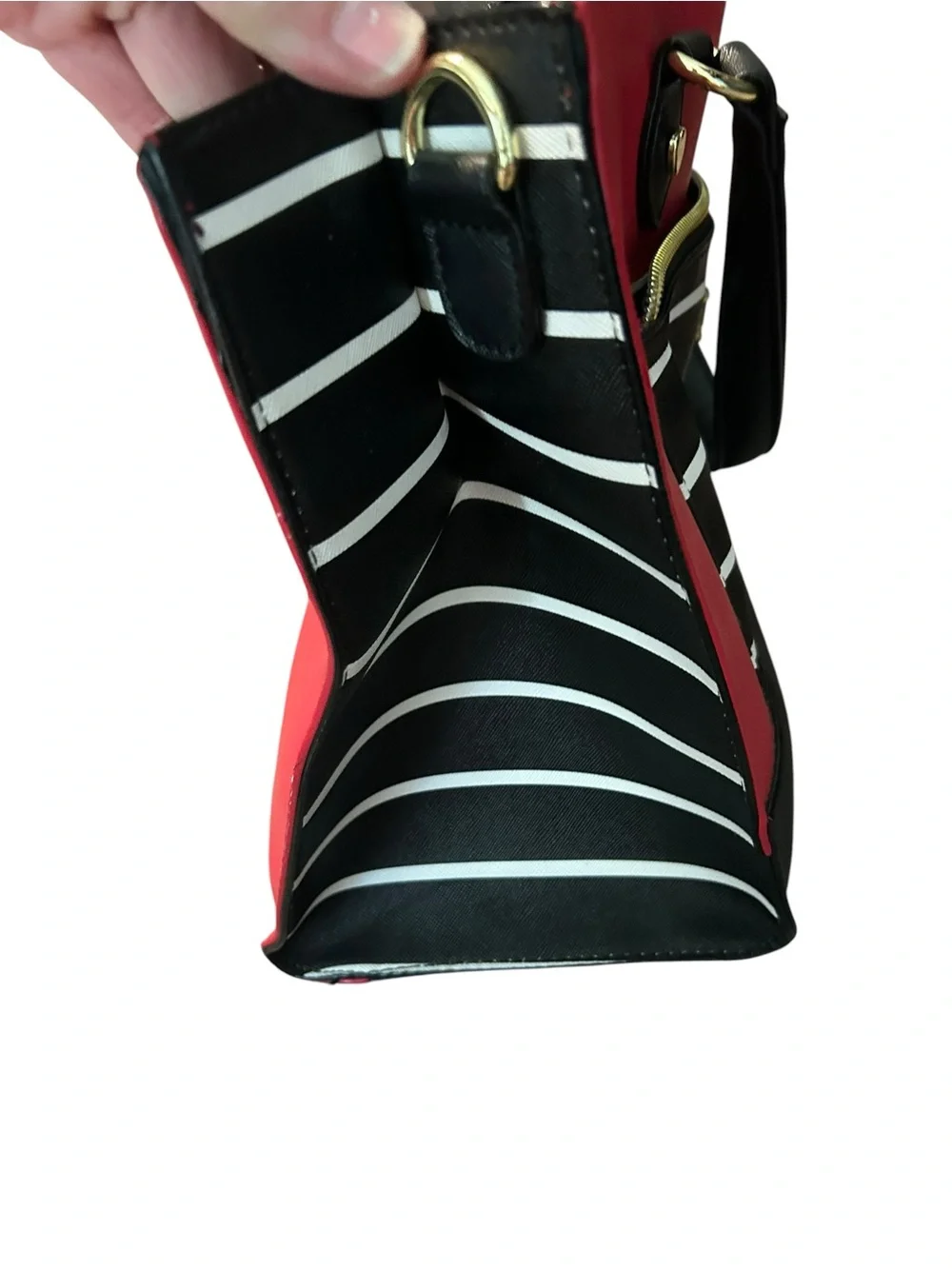 Betsey Johnson Red and Black Striped Tote Bag